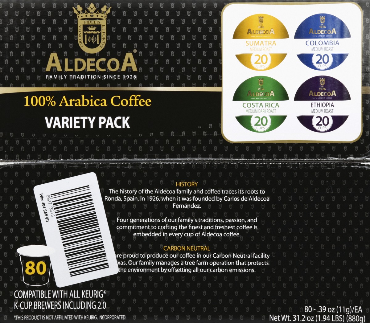 slide 2 of 4, Aldecoa Coffee 80 ea, 80 ct