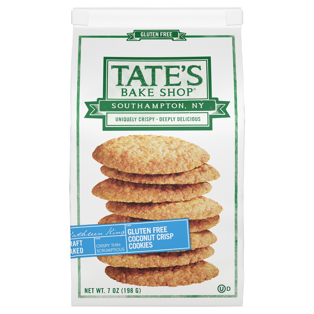 slide 1 of 1, Tate's Bake Shop Tate's Coconut Crisp Cookies, 0.44 lb