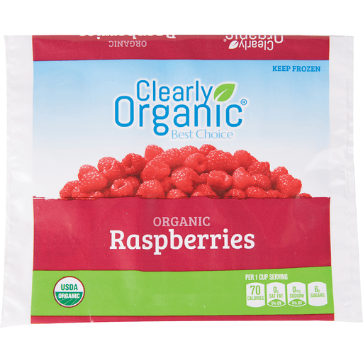 slide 1 of 1, Clearly Organic Raspberries, 10 oz