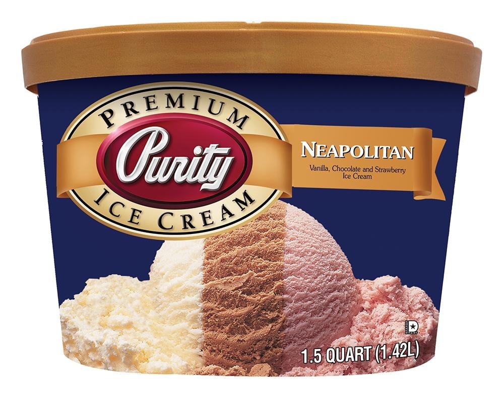 slide 1 of 1, Purity Premium Neapolitan Ice Cream, 1.5 qt