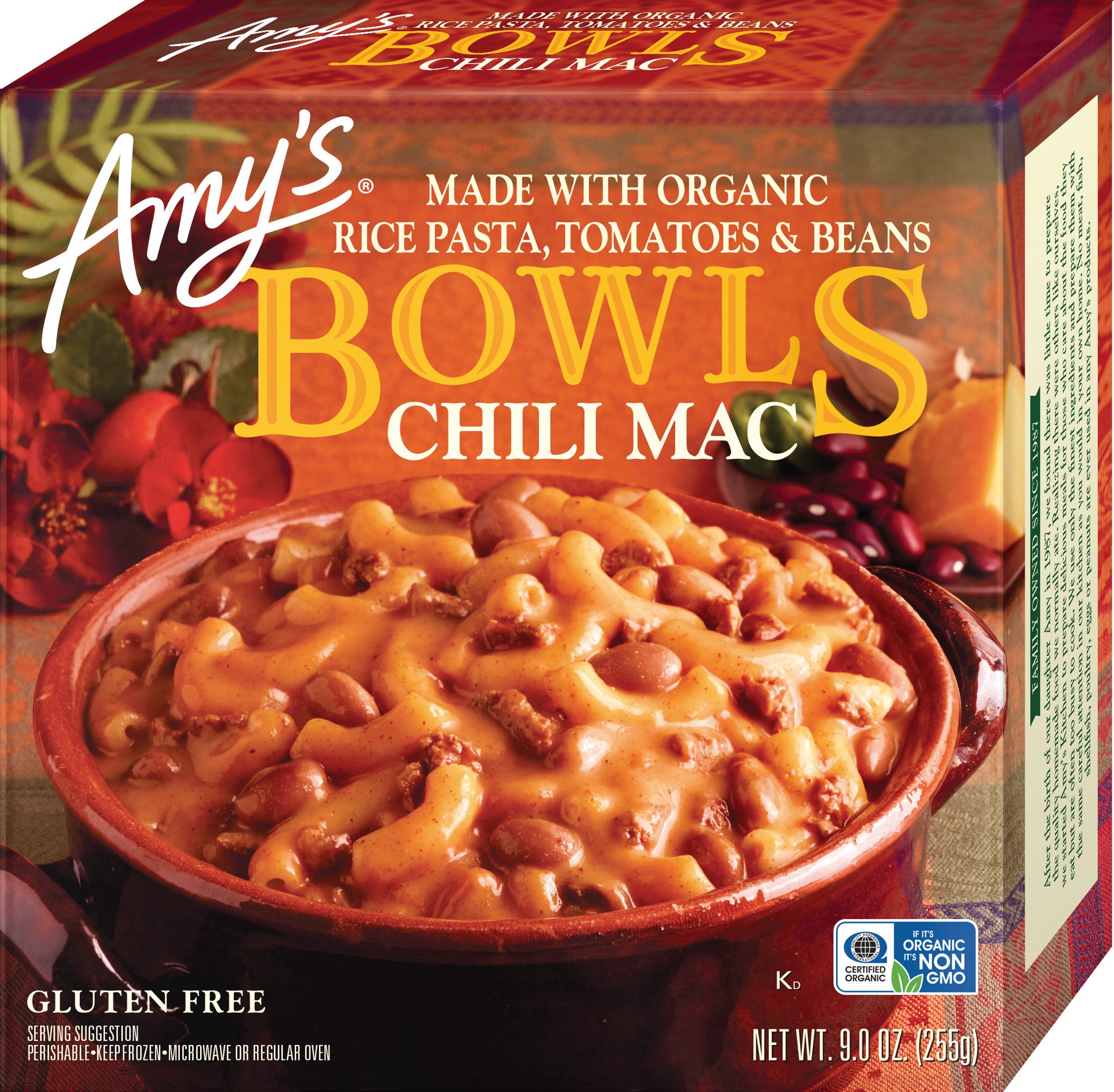 slide 1 of 9, Amy's Kitchen Chili Mac Bowl, 9 oz