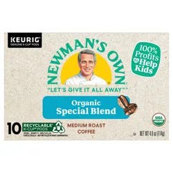 Newman's Own Organics Special Blend Keurig Single-Serve K-Cup Pods, Medium Roast Coffee, 10 Count
