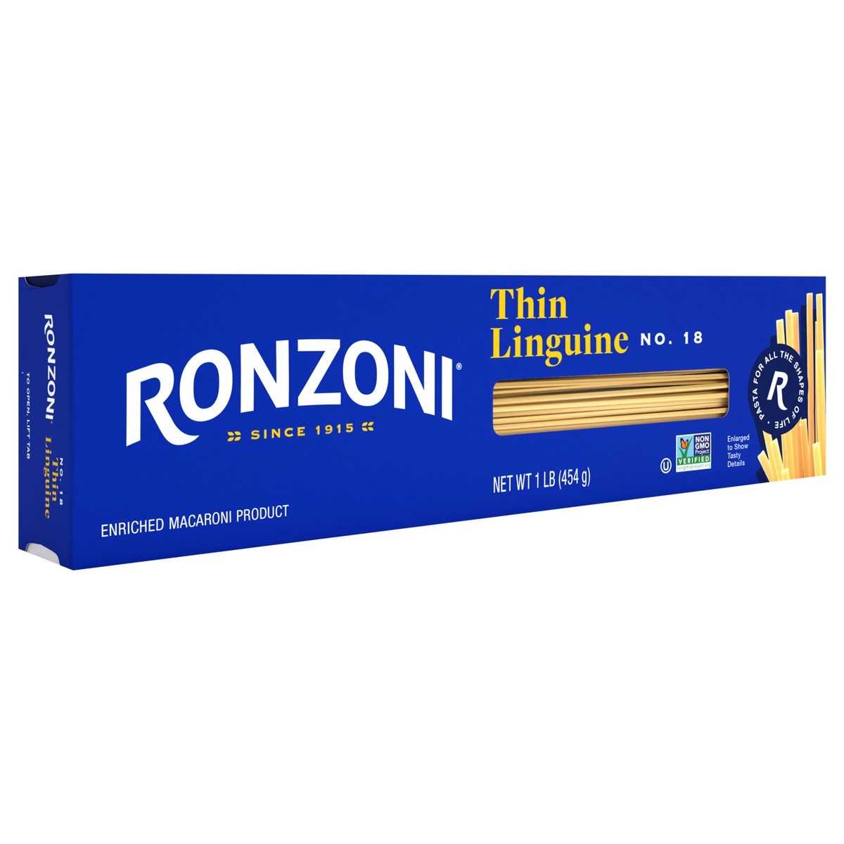 slide 5 of 9, Ronzoni Thin Linguine, 16 oz, Thin, Flat, Versatile Non-GMO Pasta, 1 lb