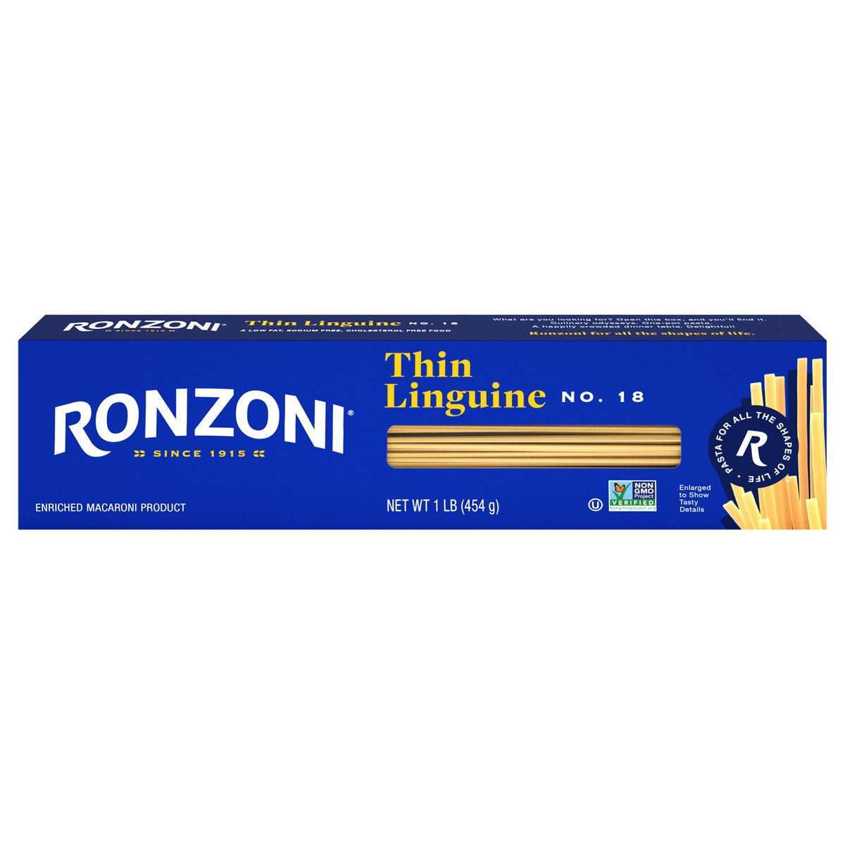 slide 1 of 9, Ronzoni Thin Linguine, 16 oz, Thin, Flat, Versatile Non-GMO Pasta, 1 lb