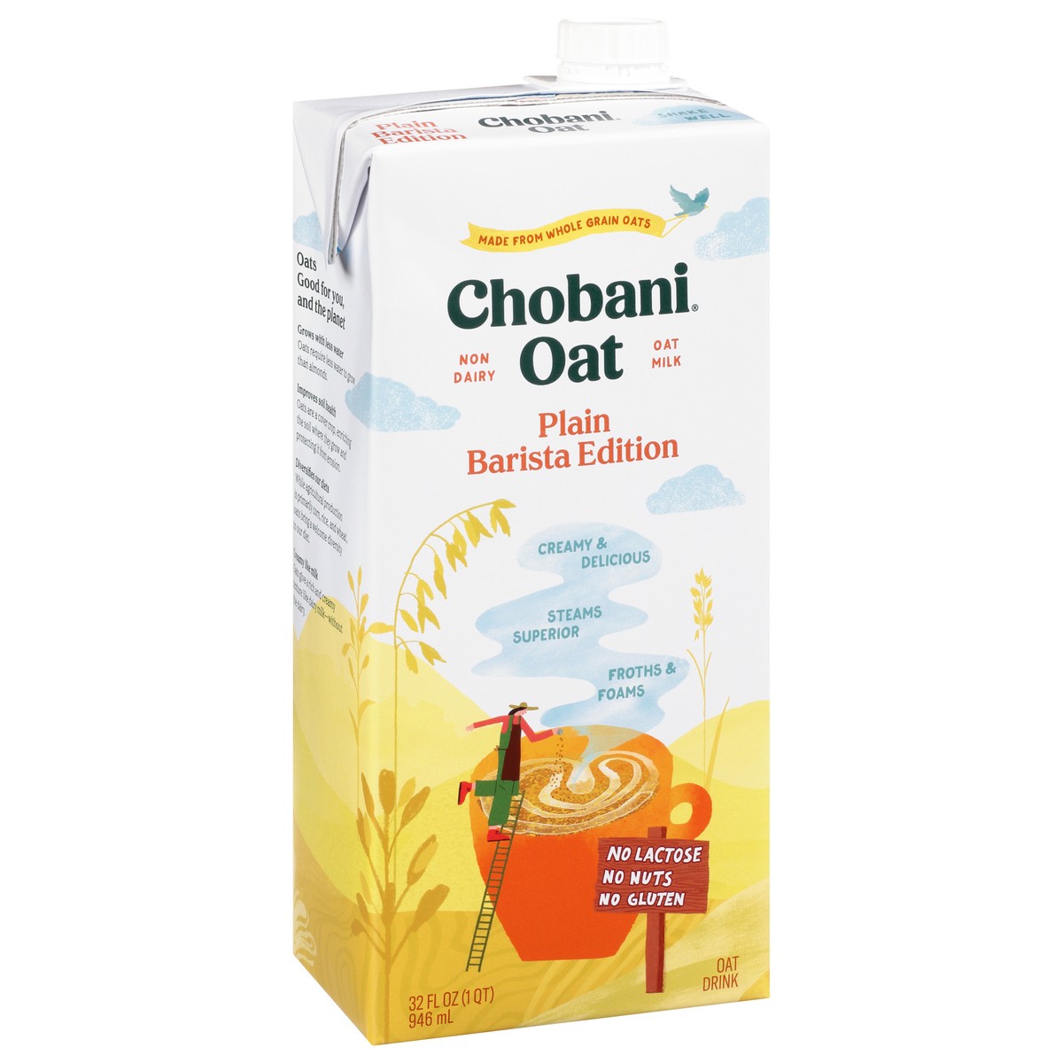 slide 2 of 9, Chobani Plain Oat Milk, 32 fl oz