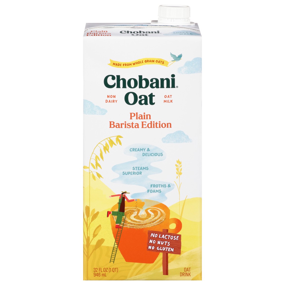 slide 1 of 9, Chobani Plain Oat Milk, 32 fl oz