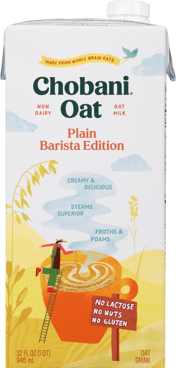 slide 6 of 9, Chobani Plain Oat Milk, 32 fl oz