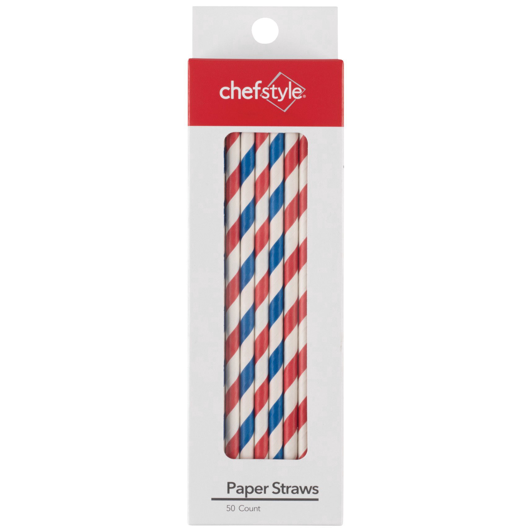 slide 1 of 1, chefstyle Stripe Paper Straws, 50 ct