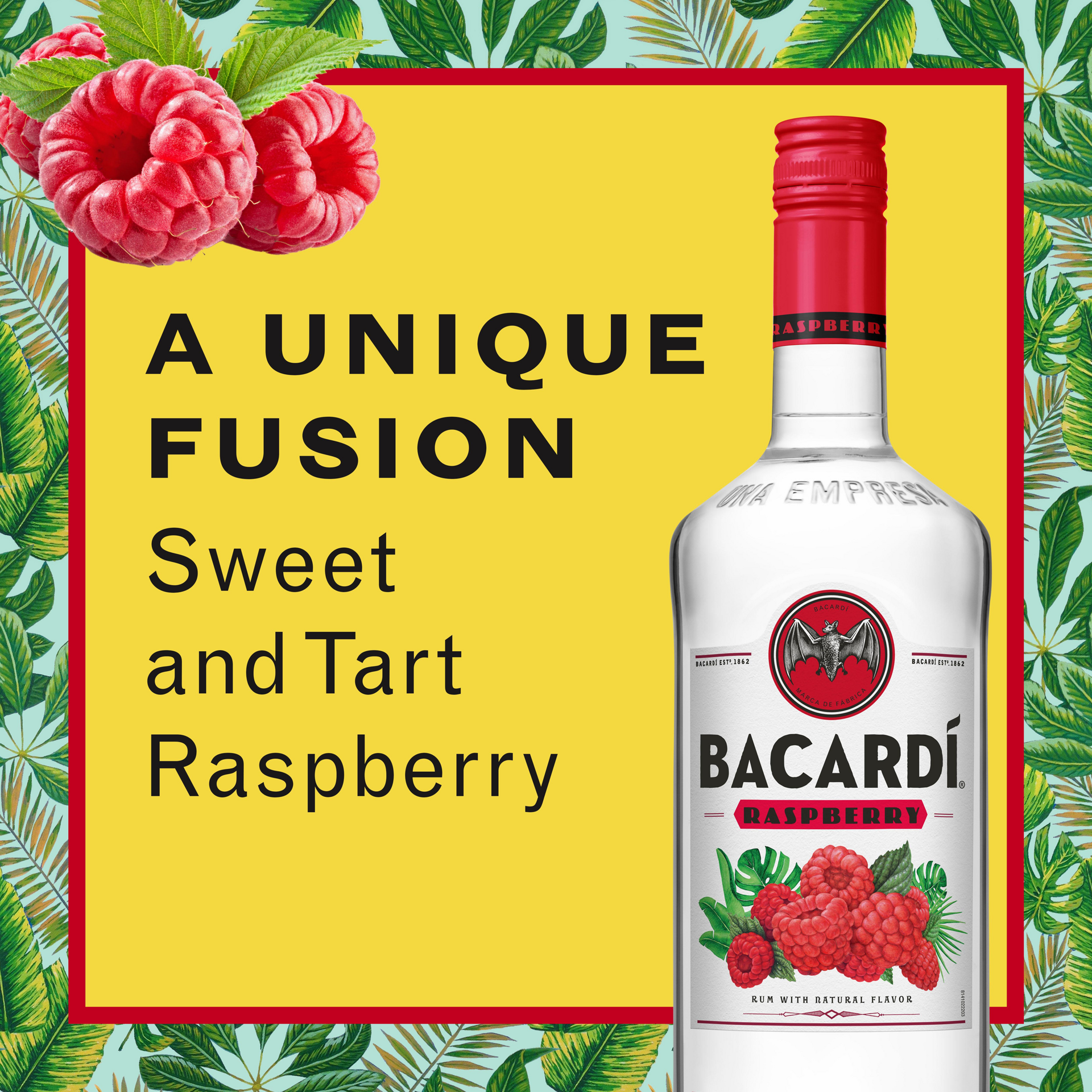 slide 5 of 5, Bacardí Bacardi Raspberry Rum, Gluten Free 35% 100Cl/1L, 1 liter