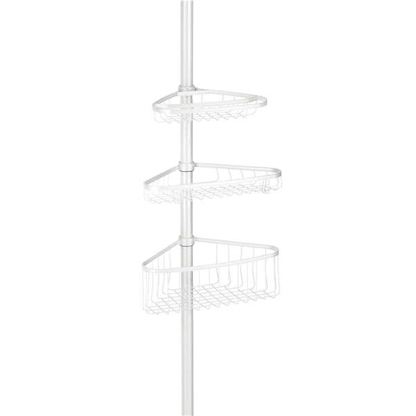 slide 1 of 1, InterDesign York Tension Corner Shower Caddy, White, 1 ct