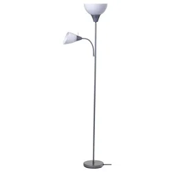 Room & Retreat Floor Lamp W/Reading Lght Slvr 71"