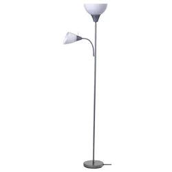 Room & Retreat Floor Lamp W/Reading Lght Slvr 71"