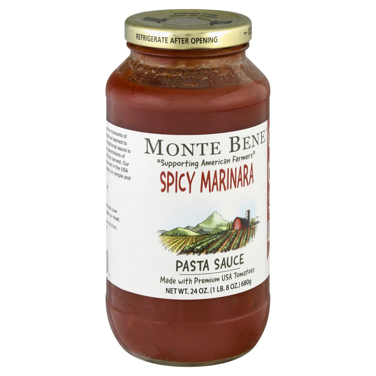 slide 2 of 10, Monte Bene Spicy Marinara Pasta Sauce, 24 oz