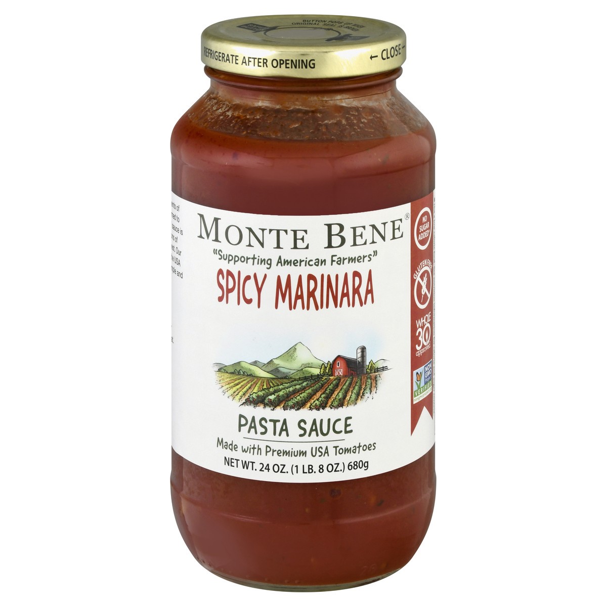 slide 1 of 10, Monte Bene Spicy Marinara Pasta Sauce, 24 oz