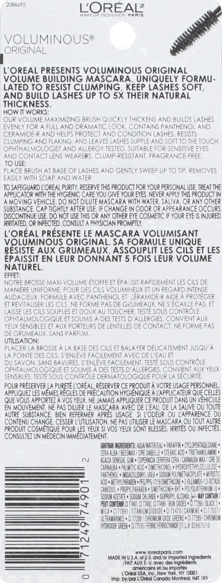 slide 30 of 30, L'Oréal Voluminous Washable Mascara - 305 Black - 0.28 fl oz, 0.28 fl oz