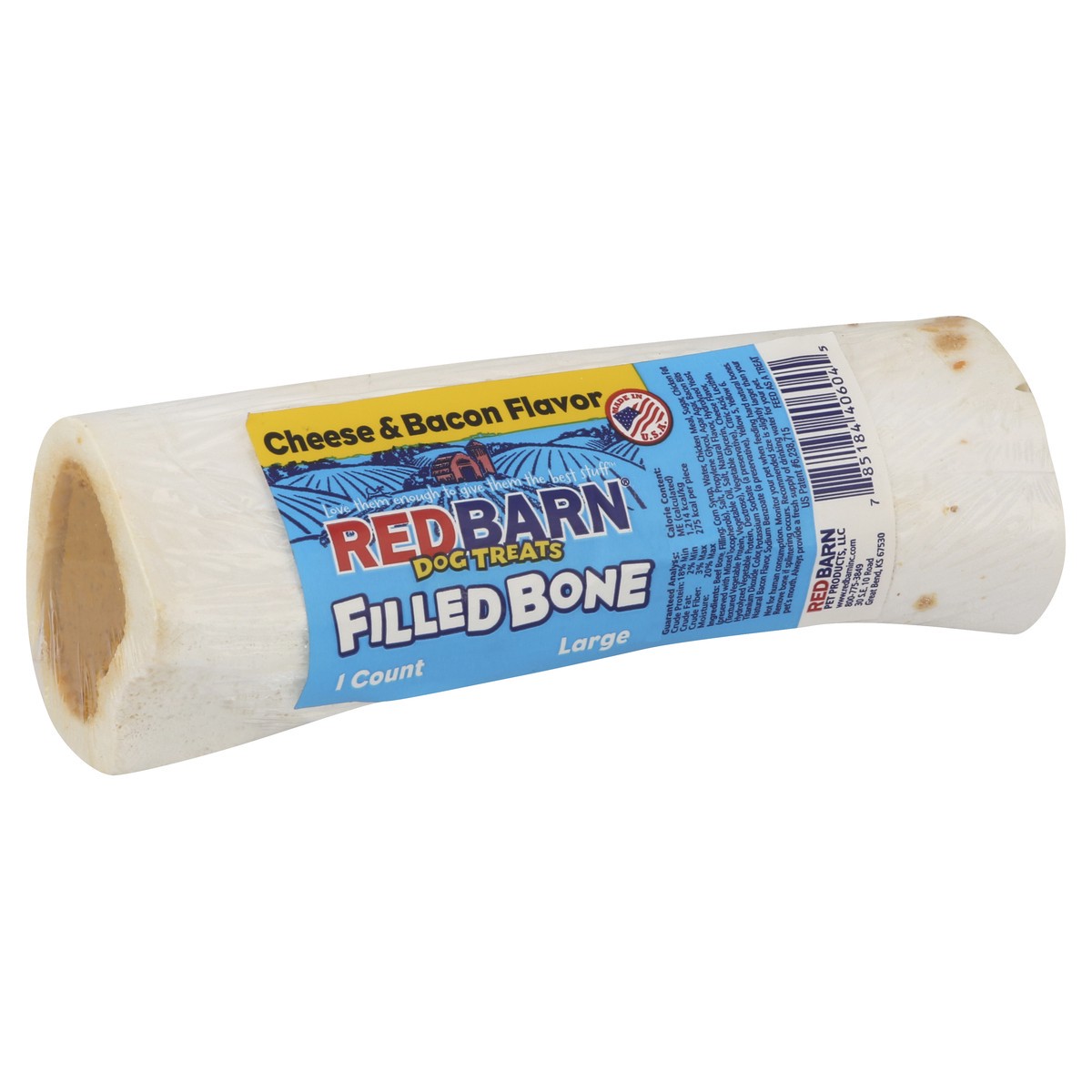 slide 4 of 5, Redbarn Red Barn Cheese & Bacon Filled Bone, 1 ct