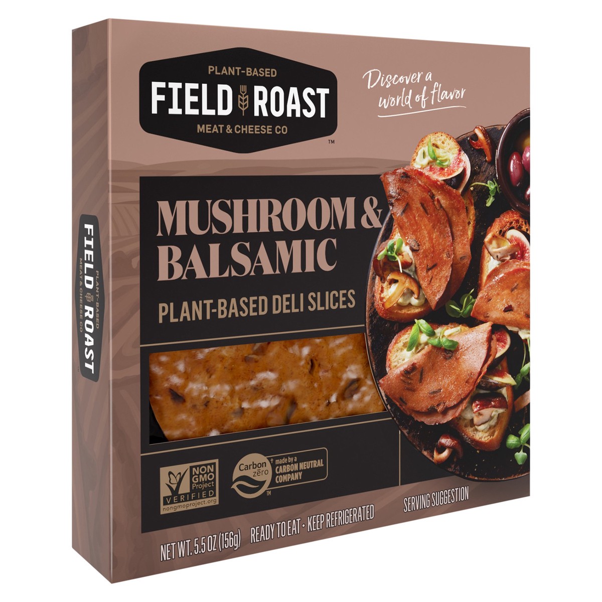 slide 2 of 5, Field Roast Deli Slices, Mushroom & Balsamic, Plant-Based, 5.5 oz