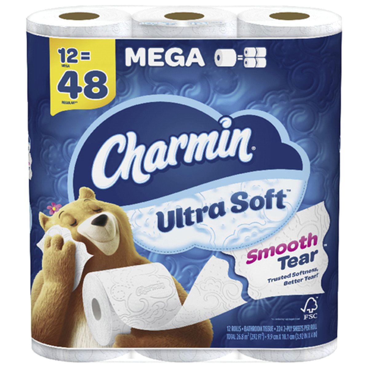 slide 1 of 29, Charmin Ultra Soft Toilet Paper 12 Mega Rolls, 224 Sheets Per Roll, 12 ct