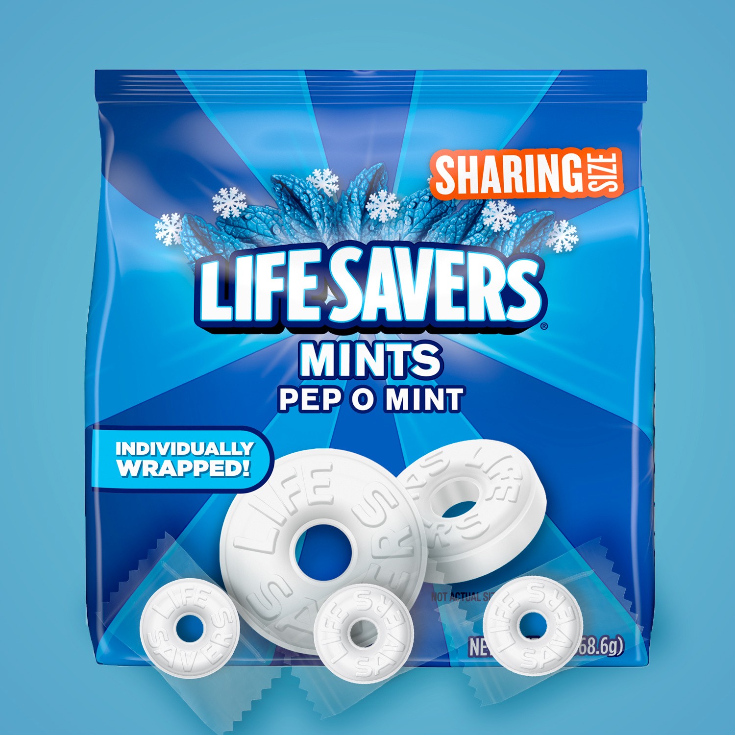 slide 5 of 8, LIFE SAVERS Pep-O-Mint Breath Mints Hard Candy, Sharing Size, 13 oz Bag, 13 oz