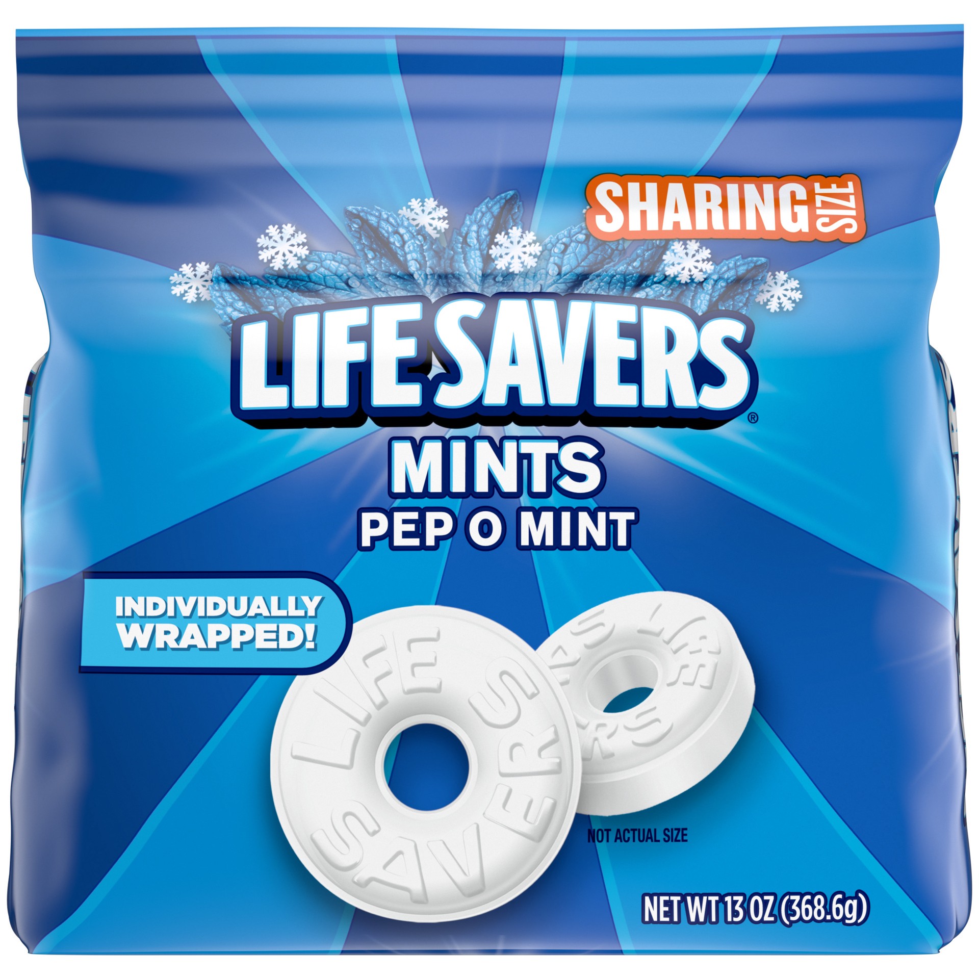 slide 1 of 8, LIFE SAVERS Pep-O-Mint Breath Mints Peppermint Hard Candy, Sharing Size, 13 oz Blue Bag, 13 oz