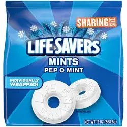LIFE SAVERS Pep-O-Mint Breath Mints Hard Candy, Sharing Size, 13 oz Bag