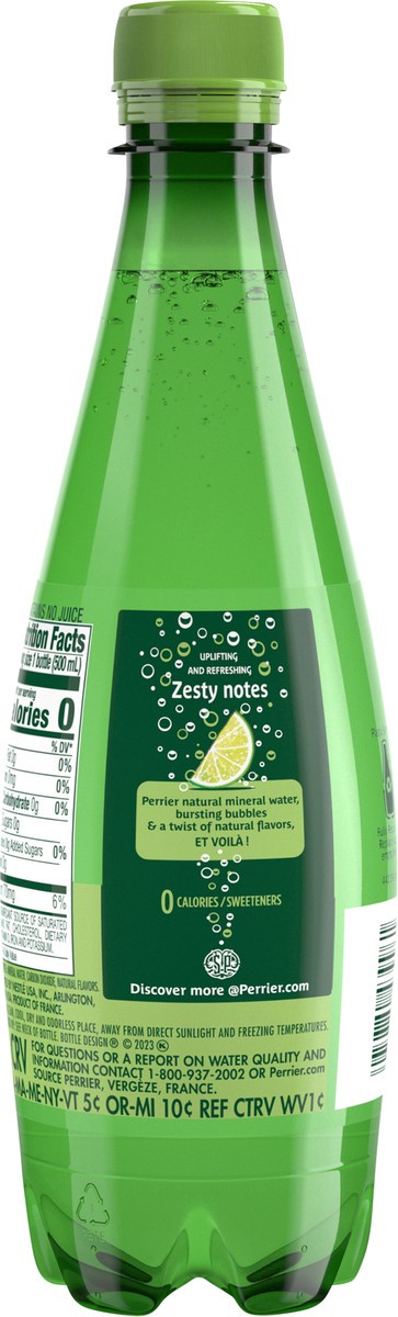 slide 6 of 13, Perrier Lime Flavored Sparkling Water, 16.9 FL OZ Plastic Water Bottle, 16.9 fl oz