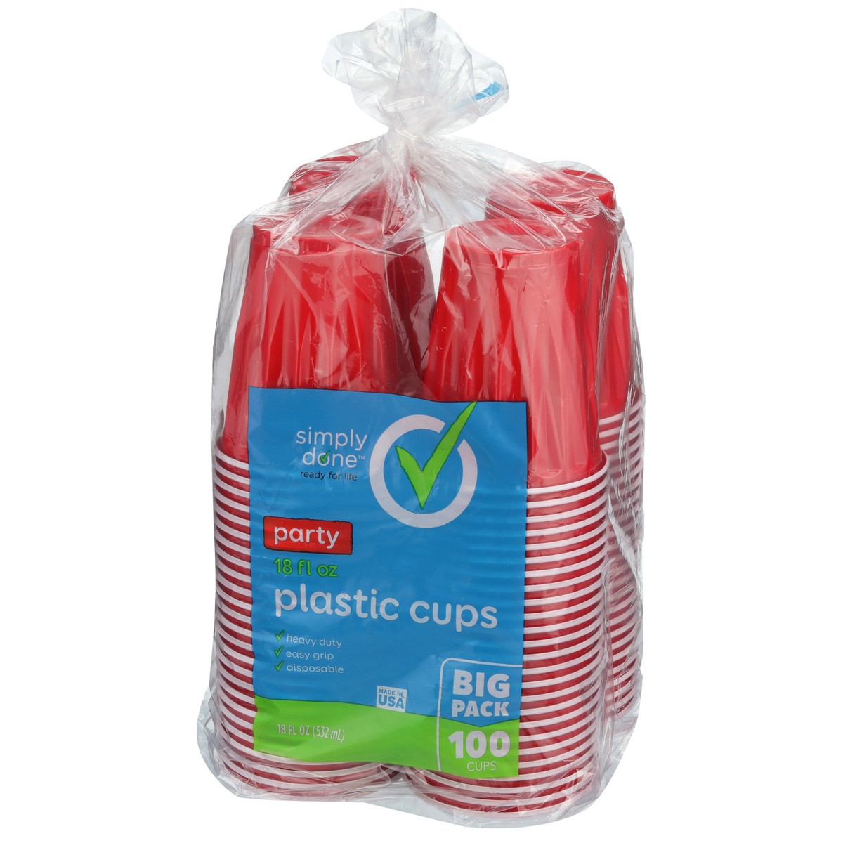 slide 9 of 9, Simply Done 18 fl oz Party Plastic Cups Big Pack 100 ea, 100 ct