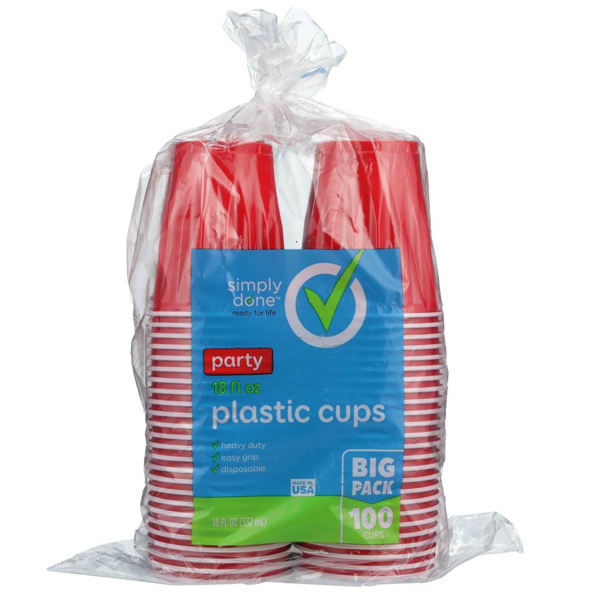 slide 2 of 9, Simply Done 18 fl oz Party Plastic Cups Big Pack 100 ea, 100 ct