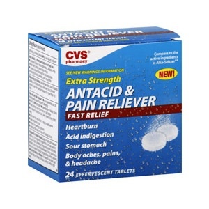 slide 1 of 1, CVS Pharmacy Cvs Extra Strength Antacid & Pain Reliever Effervescent Tablets, 24 ct