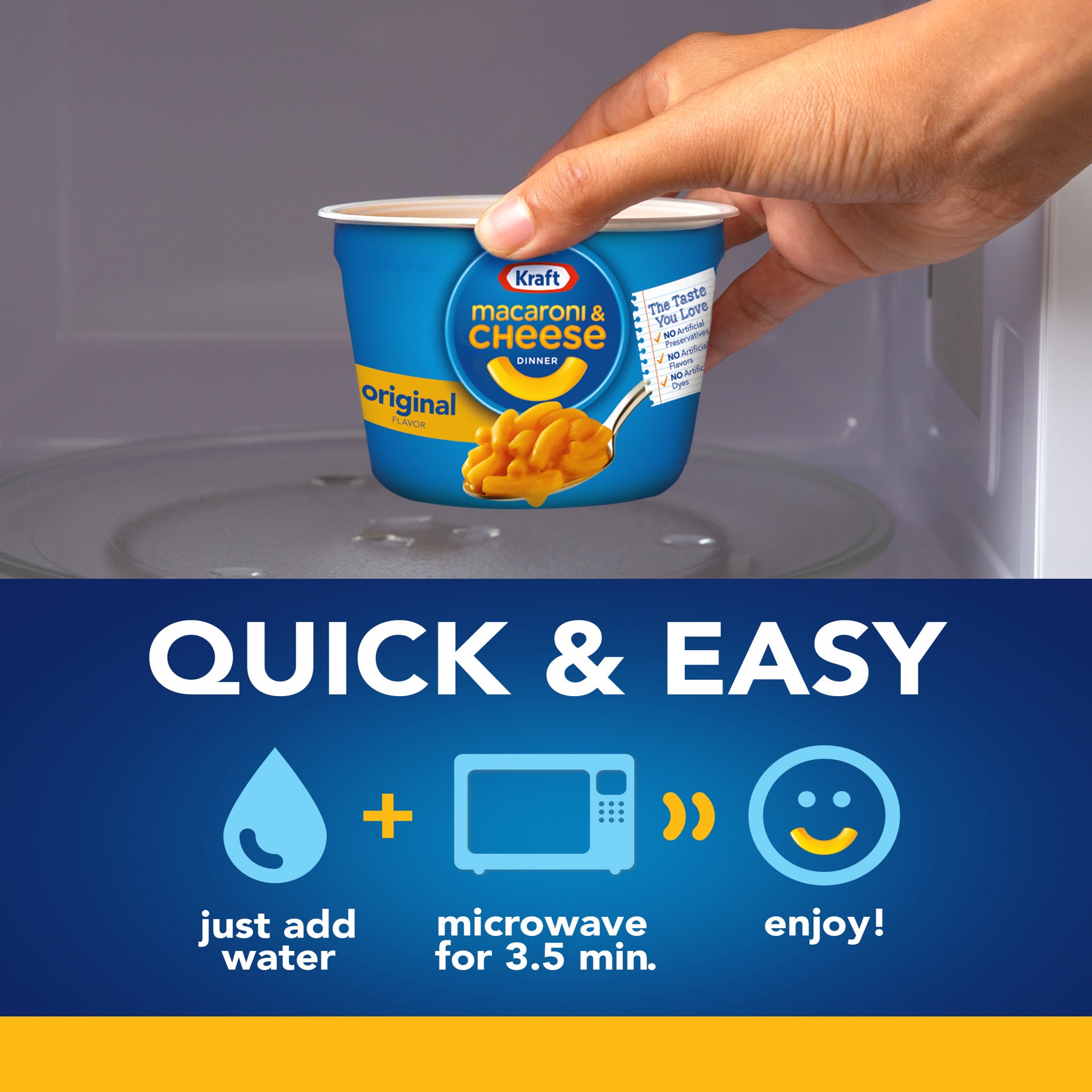 slide 3 of 5, Kraft Original Macaroni & Cheese Easy Microwavable Dinner Cups, 12 ct; 2.05 oz