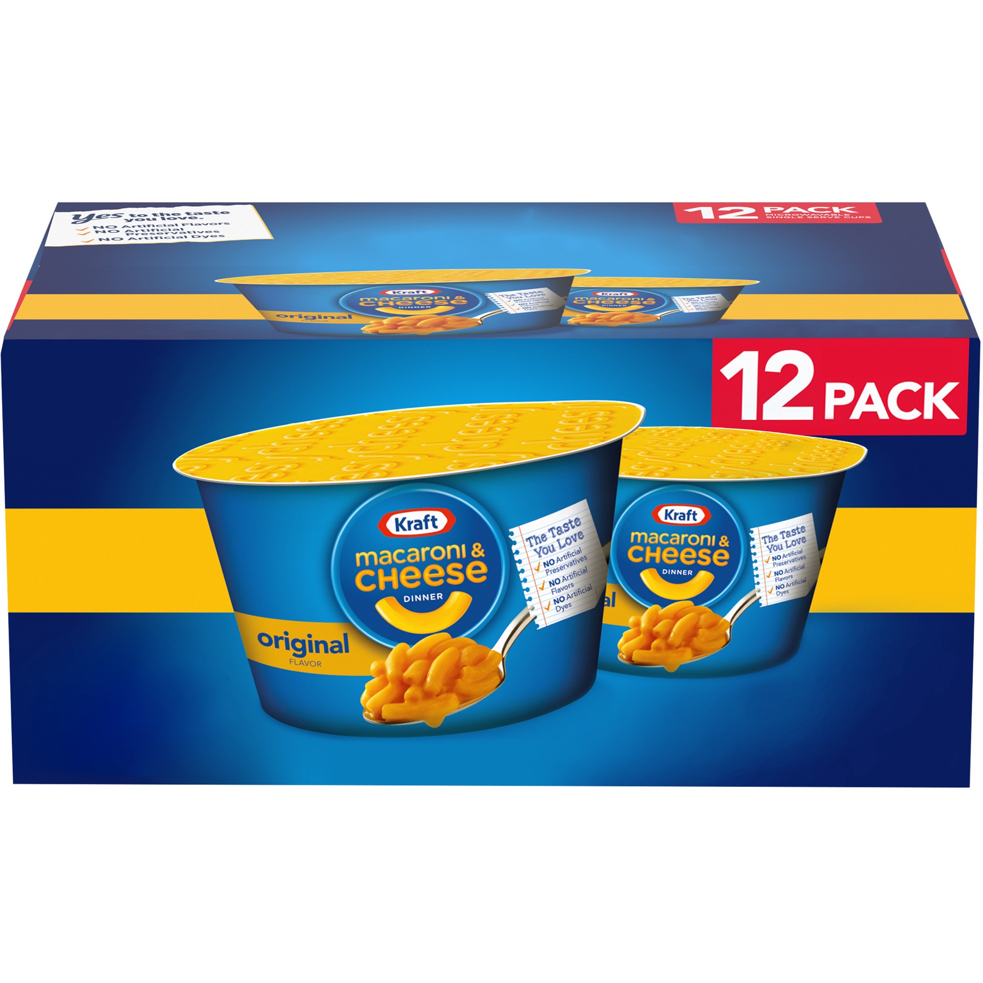 slide 1 of 5, Kraft Original Macaroni & Cheese Easy Microwavable Dinner Cups, 12 ct; 2.05 oz