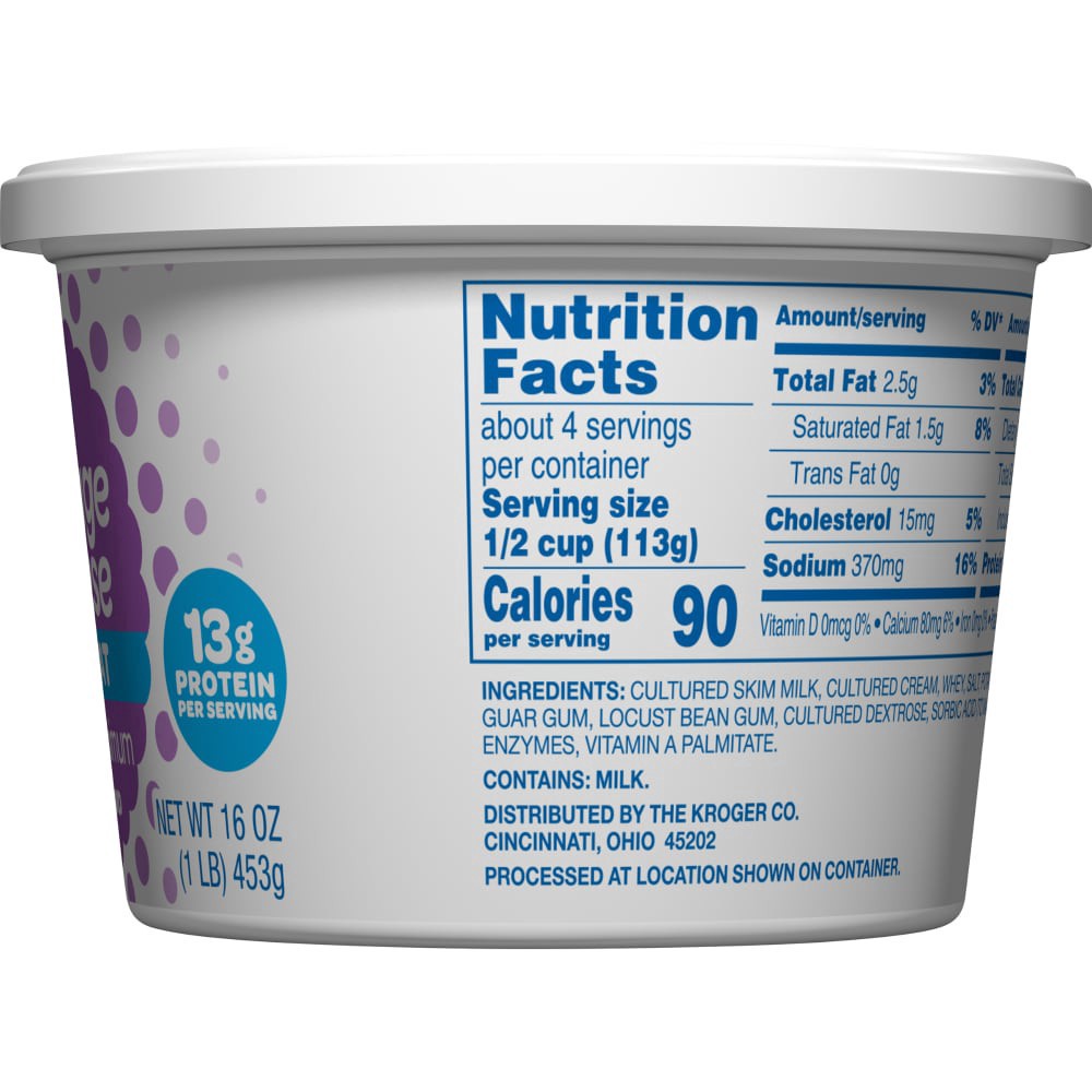 slide 4 of 5, Kroger 2% Lowfat Small Curd Cottage Cheese, 16 oz