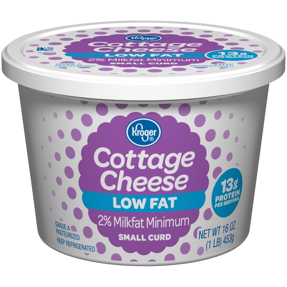 slide 1 of 1, Kroger 2% Lowfat Small Curd Cottage Cheese, 16 oz