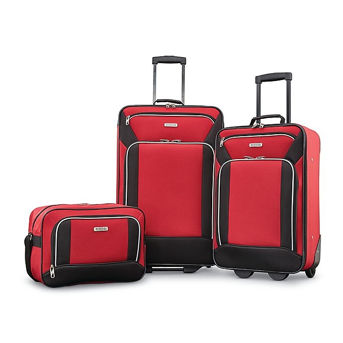 slide 1 of 1, American Tourister Fieldbrook XLT Luggage Set - Red/Black, 3 ct