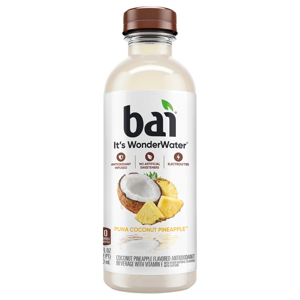 slide 1 of 10, Bai Coconut Flavored Water, Puna Coconut Pineapple, Antioxidant Infused Beverage, 18 Fluid Ounce Bottle, 18 fl oz