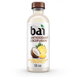 Bai Coconut Flavored Water, Puna Coconut Pineapple, Antioxidant Infused Beverage, 18 Fluid Ounce Bottle
