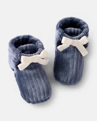 Carter's Baby Boy Rib Velour Booties - Navy - NB-3M