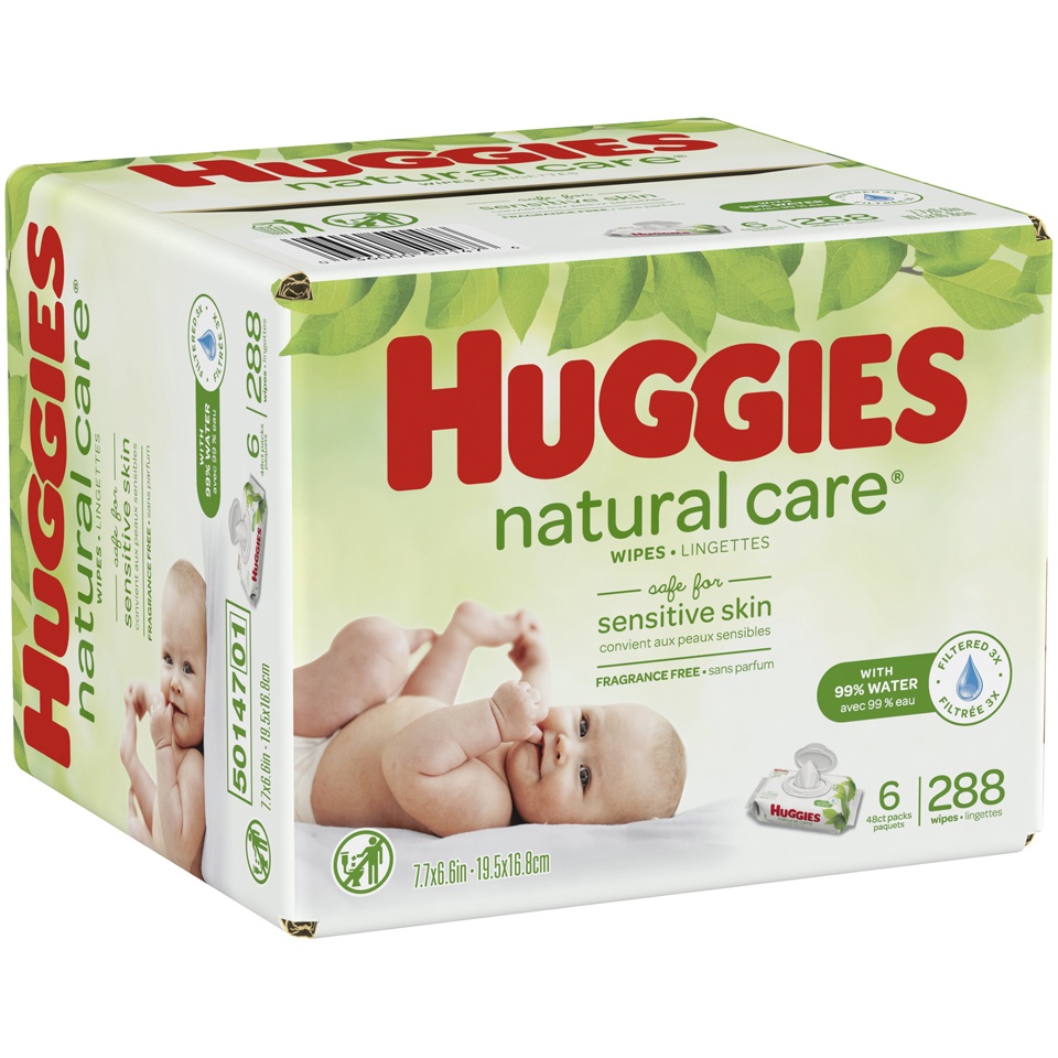 slide 2 of 3, Huggies Natural Care Fragrance Free Baby Wipes, 288 ct