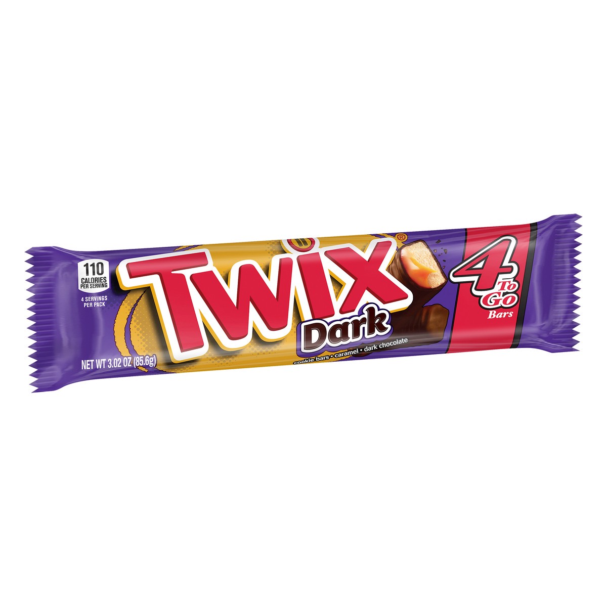 slide 4 of 4, TWIX Dark Chocolate Cookie Candy, 3.02 oz. Pack, 3.02 oz