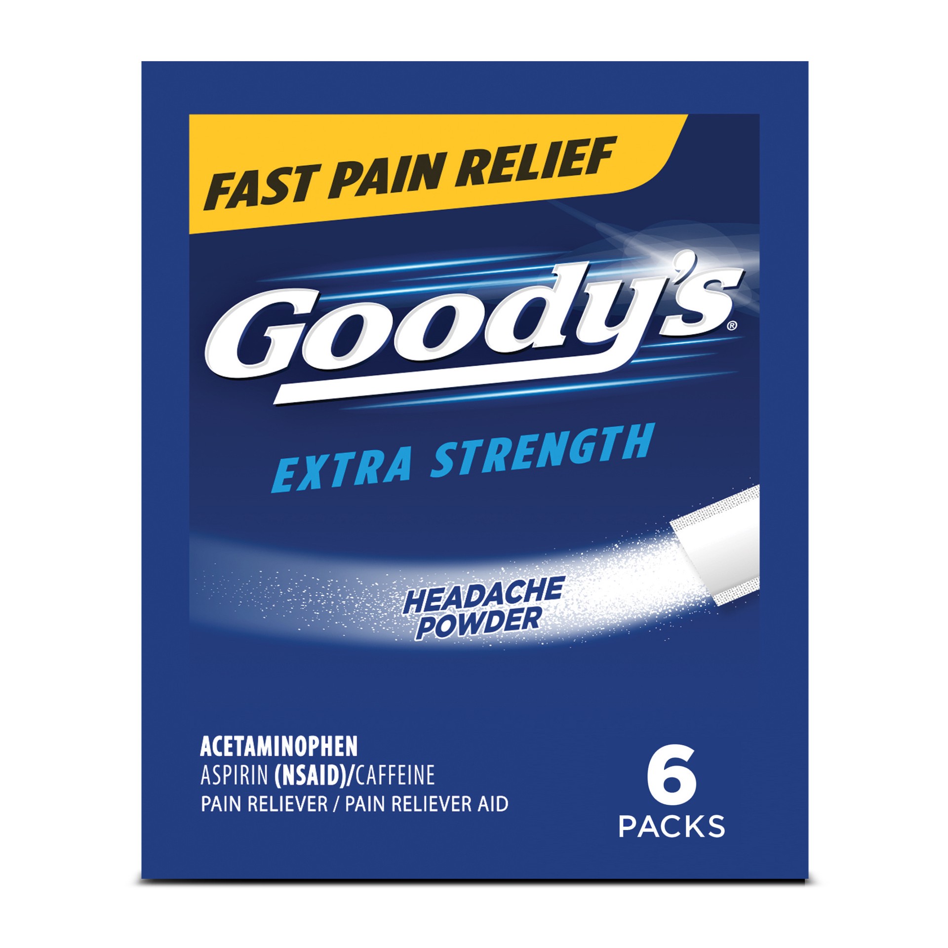 slide 1 of 7, Goody's Extra Strength Headache Powder, 6 Powder Sticks, 6 PK