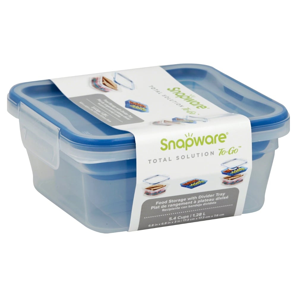 slide 1 of 1, Snapware Total Solution To-Go Plastic Food Storage With Divider Tray, 1 ct