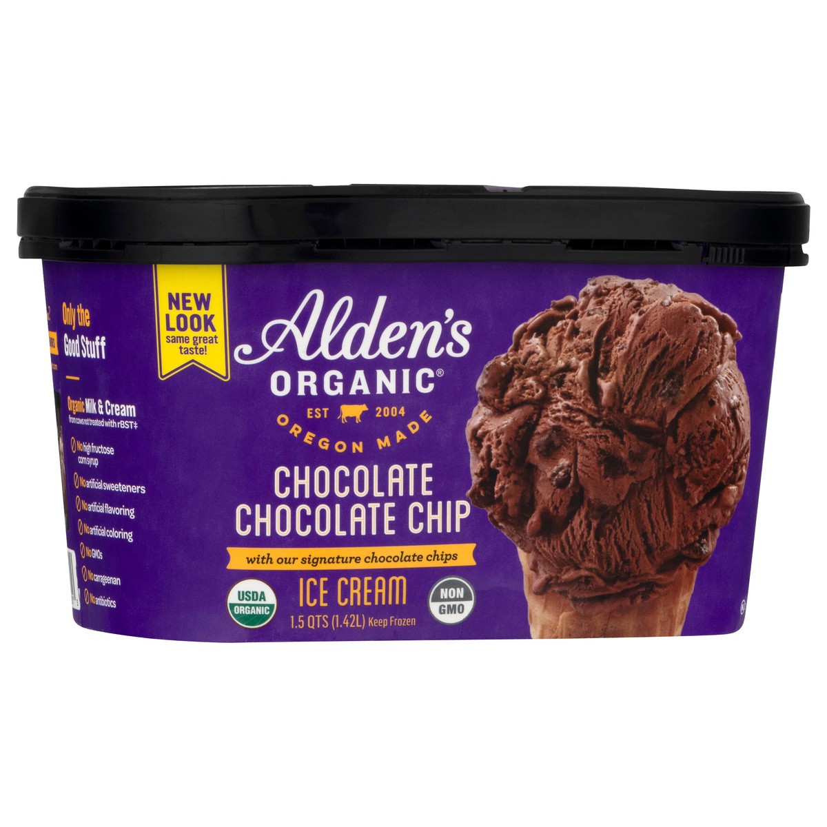 slide 9 of 9, Aldens Organic Organic Chocolate Chip Ice Cream, 48 fl oz