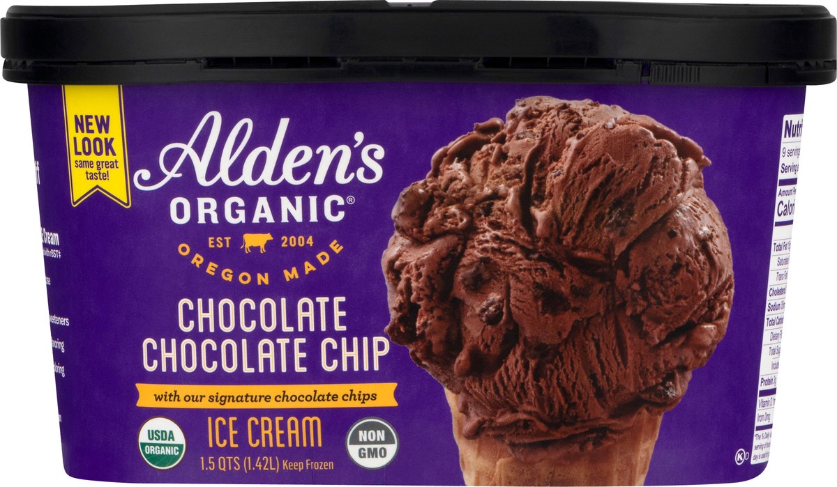 slide 1 of 9, Aldens Organic Organic Chocolate Chip Ice Cream, 48 fl oz