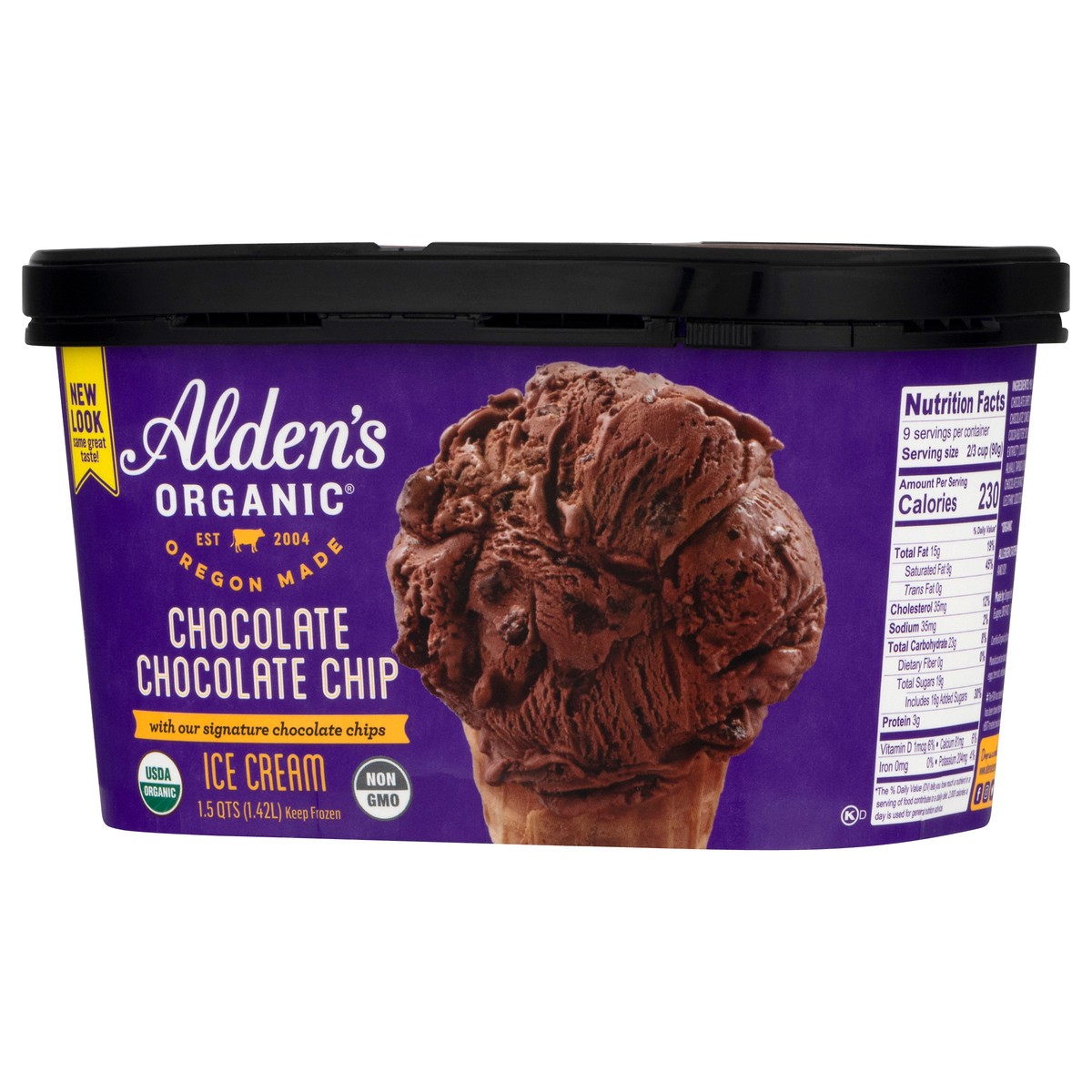 slide 3 of 9, Aldens Organic Organic Chocolate Chip Ice Cream, 48 fl oz