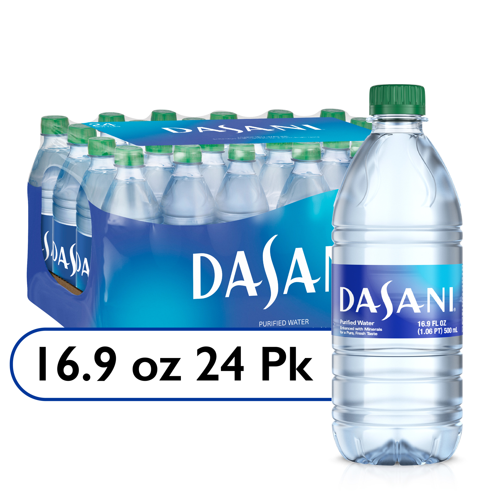 slide 1 of 2, DASANI Purified Water Bottles, 16.9 fl oz, 24 Pack, 24 ct