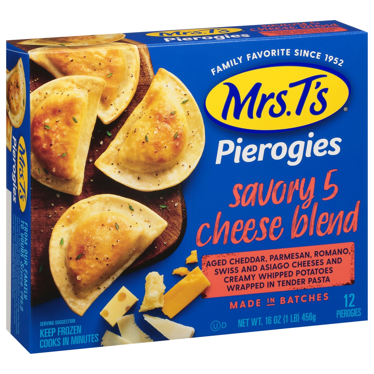 slide 13 of 13, Mrs. T's Pierogies Savory Five Cheese Blend, 16 oz