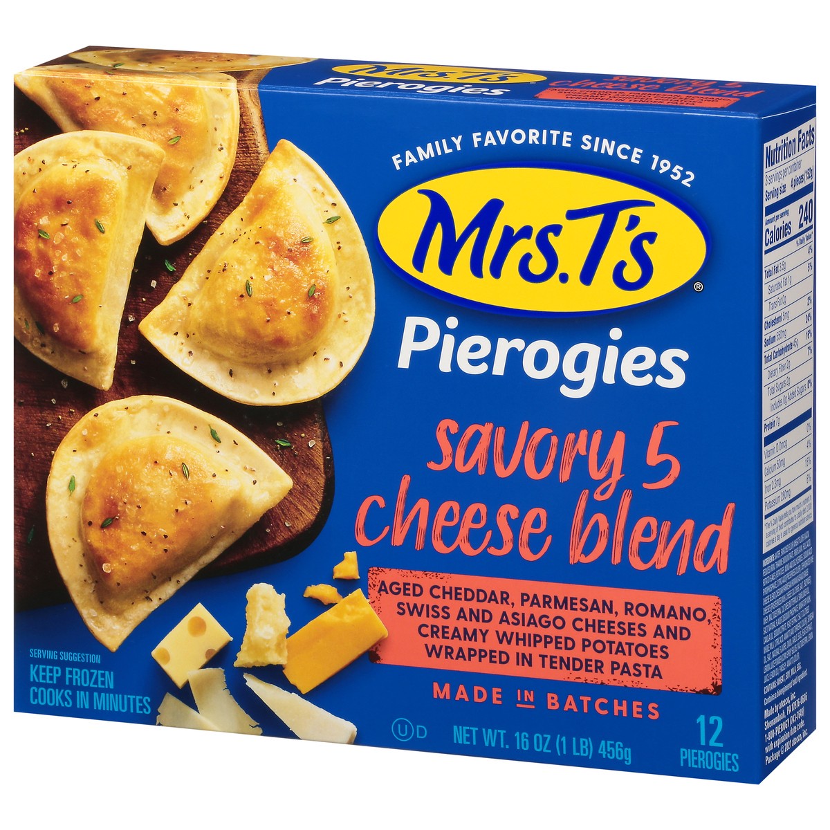 slide 9 of 13, Mrs. T's Pierogies Savory Five Cheese Blend, 16 oz