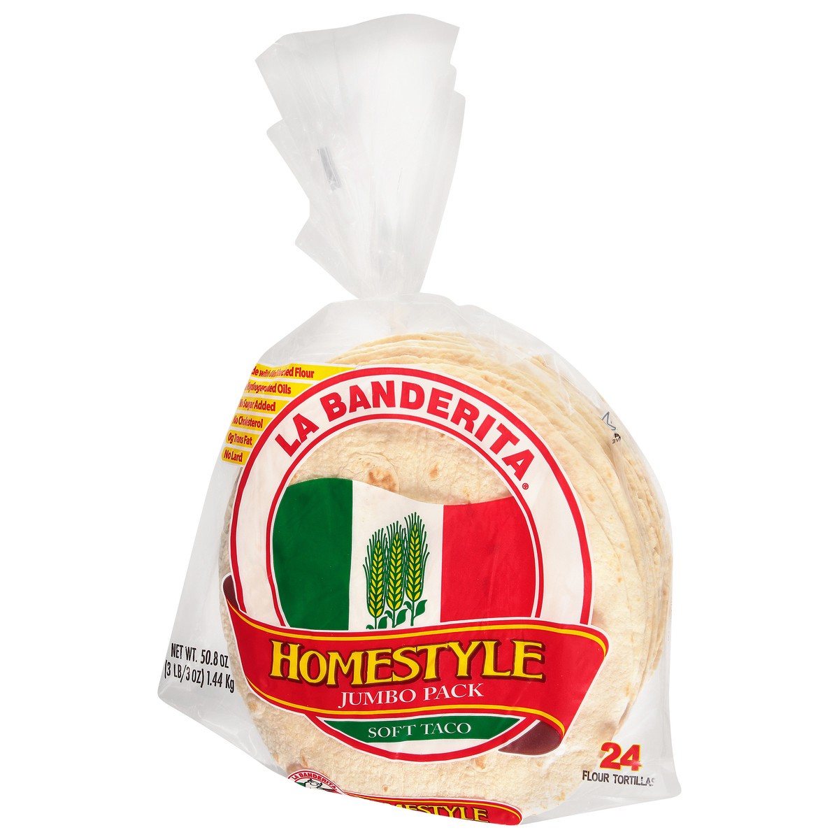 slide 12 of 14, La Banderita Homestyle Jumbo Flour Tortillas, 24 ct; 50.8 oz