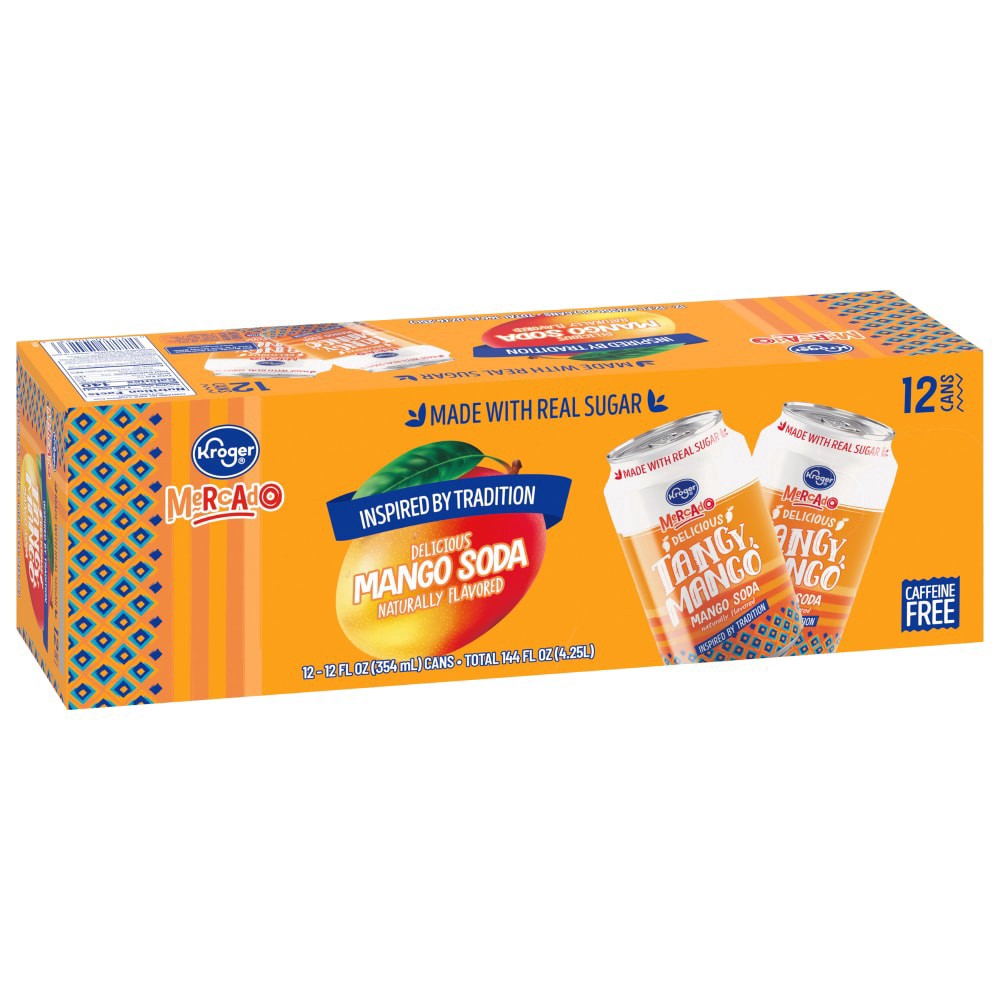 slide 2 of 6, Kroger Mercado Mango Soda - 12 ct; 12 fl oz, 12 ct; 12 fl oz