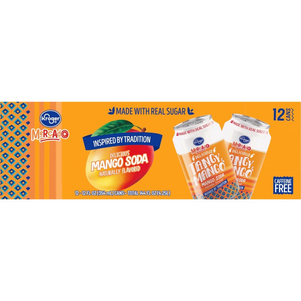 slide 1 of 6, Kroger Mercado Mango Soda - 12 ct; 12 fl oz, 12 ct; 12 fl oz